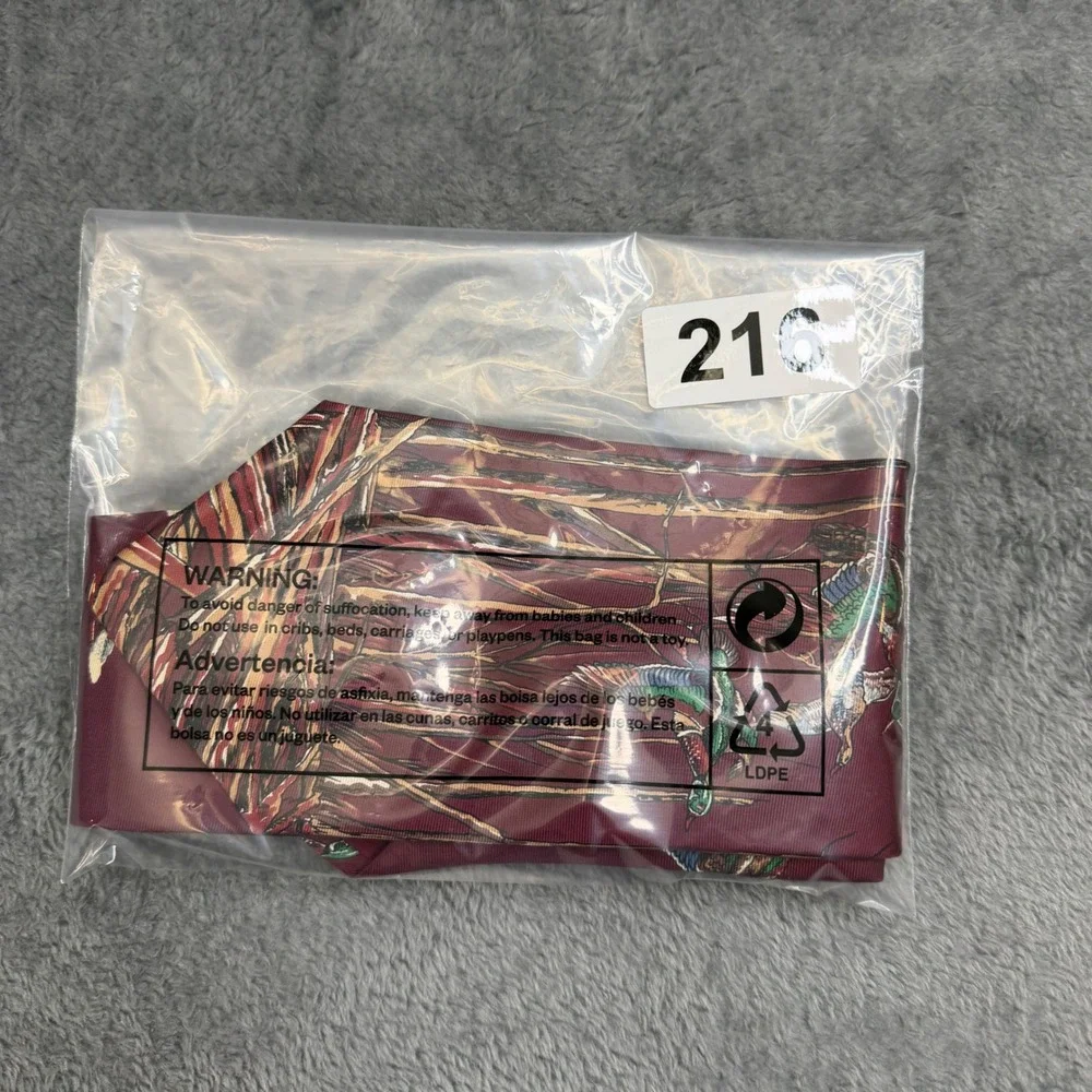 Ducks Unlimited Mens Silk Necktie Burgundy Mallard Duck Wildlife Scenic USA Made